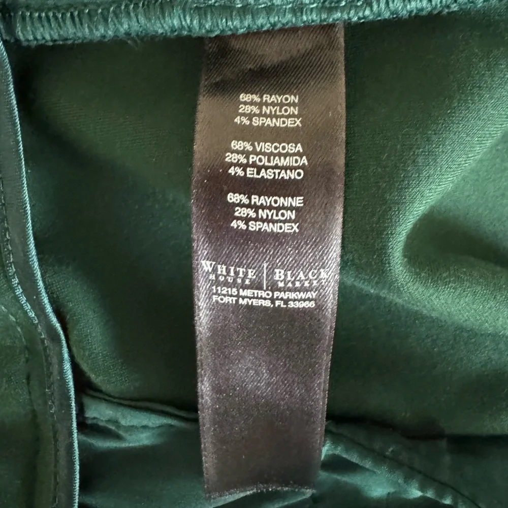 White House Black Market | Dark Green Slim Ankle Pants - Picture 8 of 9